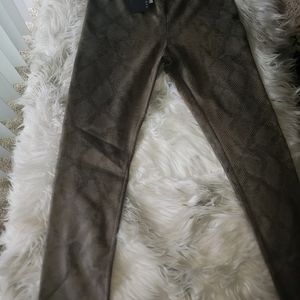 Womens Snake Skin Pleather Pants